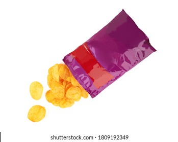 Potato Chips Bag Isolated On White Background