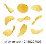 Potato chips isolated on white background