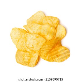 Potato Chips Pile Isolated Crispy Corrugated Stock Photo 2159890715 ...