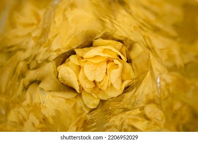 Potato Chips With Salt Inside Foil Bag Package