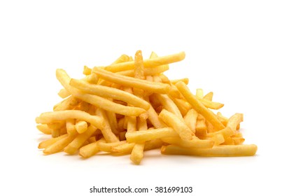 Pile Appetizing French Fries On White Stock Photo (Edit Now) 115981717