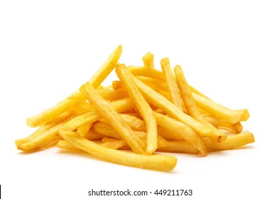potato fry on white isolated background - Shutterstock ID 449211763
