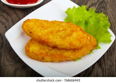 Potato Hashbrowns With Salad Leaves