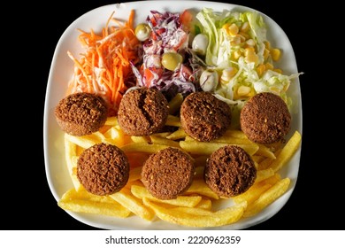 Potato Meatball Plate Salat Flavor Presentation