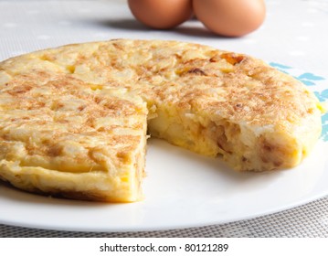 Potato Omelette On A Plate