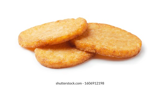 Potato Patties Or Hash Browns Oval-shaped Isolated On White Background