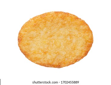 Potato Patty Or Hash Brown Oval-shaped Isolated On White Background, Top View