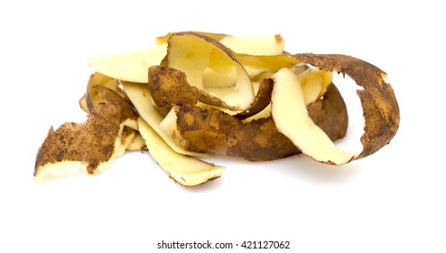 Potato Peel On The White Background