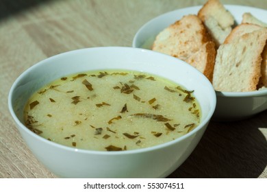 Potato Soup With Tarragon And Toasted Bread