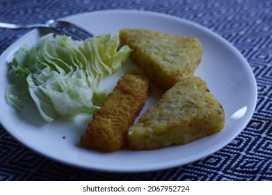 Potatoes Crispy Hash Browns Isolated Background