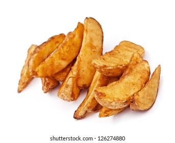 Potatoes Fried On White Background