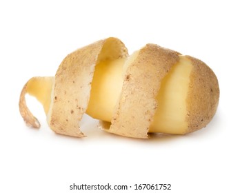 Potatoes with peel isolated on white background