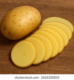 Las patatas siguen frescas y se han cortado en rodajas finas