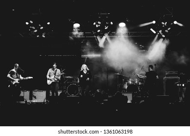 Potchefstroom, North West, South Africa 01 28 2016 Karen Zoid Performing Live At Rock Festival Singing