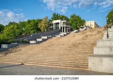 Potemkin Stairs In Odessa In Summer, Ukraine.