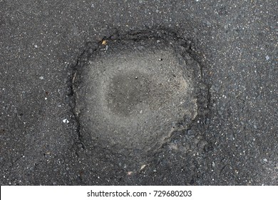 A Pothole In The Road. A Round Hole In The Ground. 