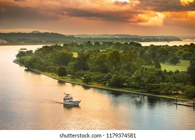 Potomac River Marina And Wharf In Washington DC USA