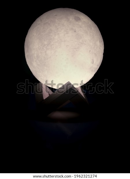 Potrait of the Artificial Moon Texture from white\
light bulb