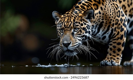 potrait of jaguar in the wild life