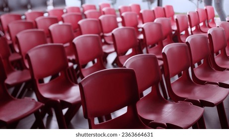 potrait of red empty chairs - Shutterstock ID 2363664631