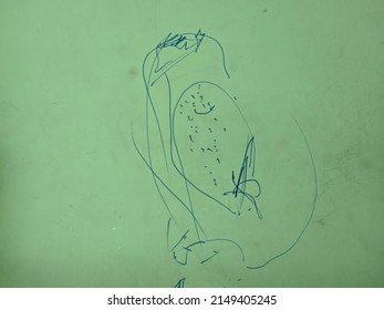 Potrait Toddler's Scribbles On The Wall