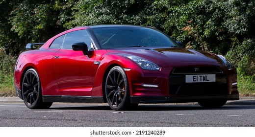 Potterspury,Northants, UK - August 14th 2022. 2012 Red Nissan GT R Coupe With A 3.8 Twin Turbo V6 Engine