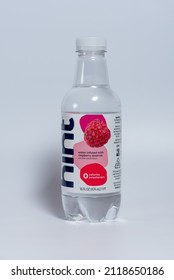 Potterville, MI - January 30th, 2022: Raspberry Hint Water With White Background