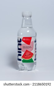 Potterville, MI - January 30th, 2022: Watermelon Hint Water On White Background