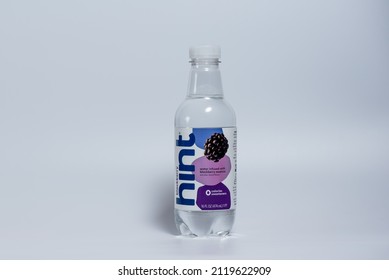 Potterville, MI - January 30th, 2022: Black Berry Hint Water On White Background