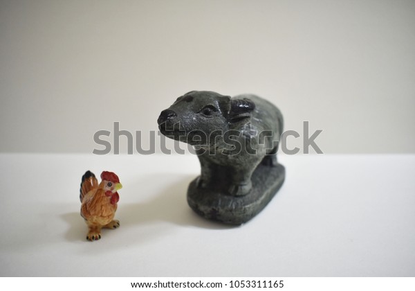 Pottery Chicken Background Stock Photo (Edit 1053311165