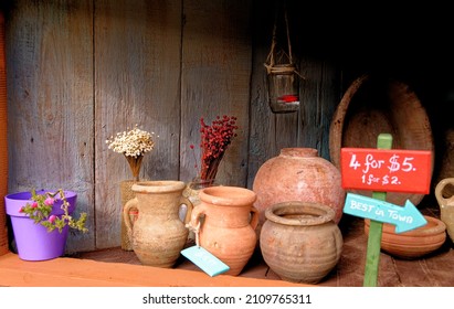 Pottery Store - Popeye Village In Anchor Bay - Sweethaven Village, Malta. 1st Of February 2016