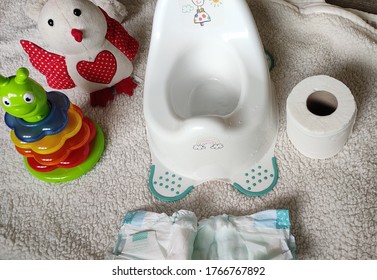 Potty Trainer Soft Toy Pamper And Tissue Roll. 