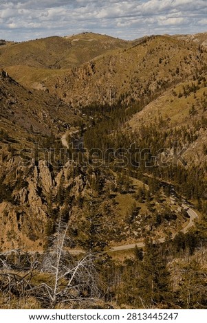 The Poudre River flows though Poudre Canyon in Northern Colorado