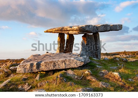 Poulnabrone dolmen located in the Burren, County Clare.