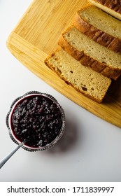 Pound Cake With Blueberry Compote.