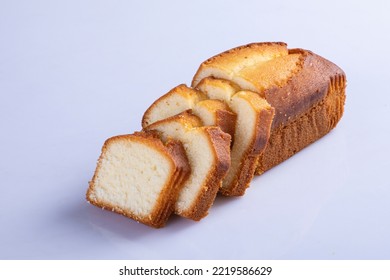 Pound Cake, Fruit Cake, Dried Fruit Cake Isolated On White Background.