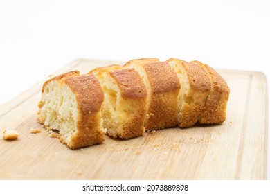 Pound Cake Isolated On White Background, Front View