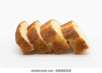 Pound Cake Isolated On White Background, Front View