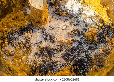 Pound Sweet Potato Puree To Make Sweet Potato Peel