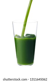 Pour Green Juice Into The Glass