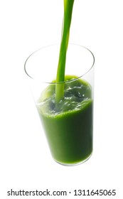 Pour Green Juice Into The Glass