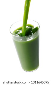 Pour Green Juice Into The Glass