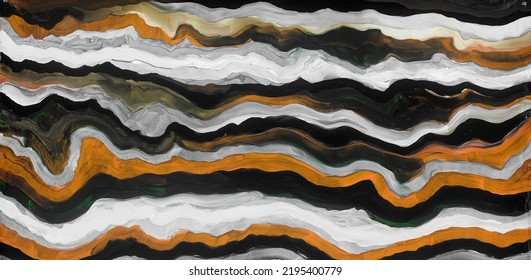pour liquid marble art texture background with wavy golden striped. decorative wall art design for ceramic wall tile, flooring and kitchen tile design. abstract monocolor alcohol ink marbling. - Shutterstock ID 2195400779