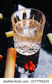 Pour Rhubarb Compote Into A Glass