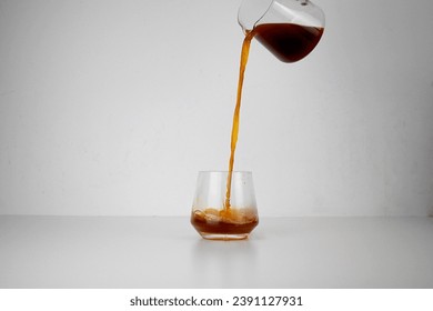 Pouring Coffee Pouring Tea Filter Coffee Into Nice Glass  - Powered by Shutterstock