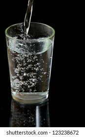 Pouring Fresh Cold Water Into The Glass