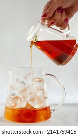 Pouring Iced Tea Into Glass Jag
