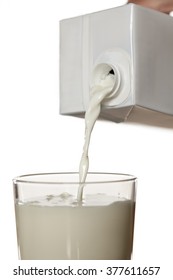 Pouring Milk From The Carton Into A Glass