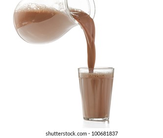 Pouring Milk Chocolate Into A Glass