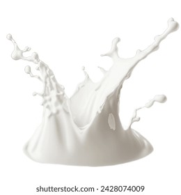 Pouring milk splash isolated on white background. Splash of milk or cream isolated on white background With clipping path. png image